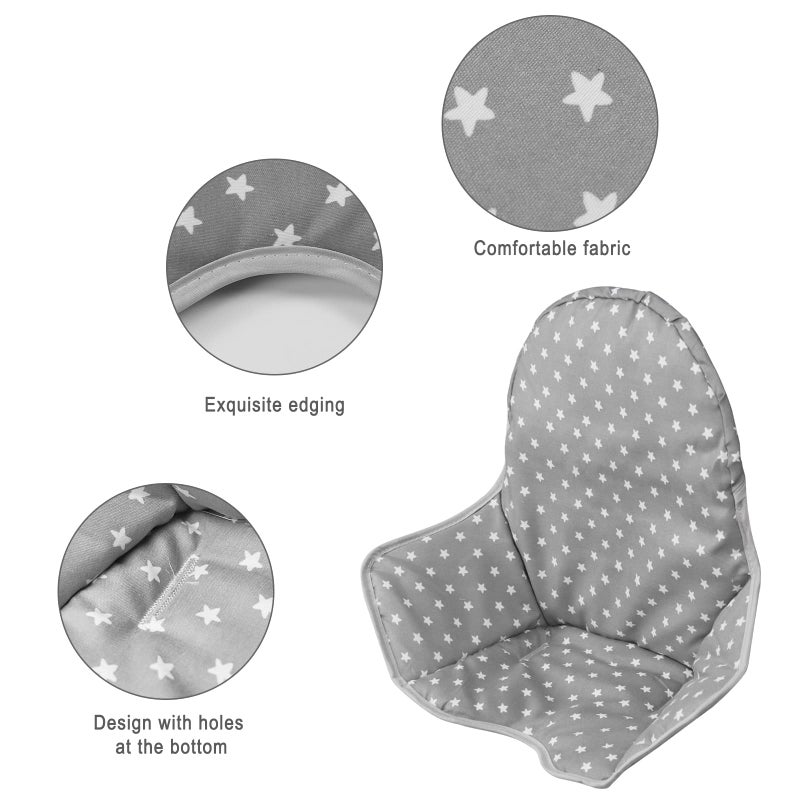 Twoworld High Chair Cushion for IKEA Antilop Highchair, Baby High Chair Seat Cover Liner Mat Pad Cushion for IKEA Antilop High Chair (Fashion Gray) - Image 3